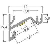 BRUMBERG One LED corner profile, aluminium, 3 m