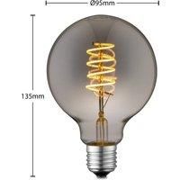 Lucande LED bulb E27 G95 4W 2,800K dimmable smoke