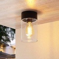 Arcchio Liljana outdoor ceiling light, IP65, black