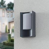 Lindby LED Outdoor Wall Light /'Olega/' (Modern) in Black Made of Aluminium (1 Light Source,) from Wall lamp for Exterior/Interior Walls, House, Terrace und Balcony