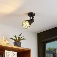 Ceiling Light /'Yusei/' dimmable in Black Made of Metal for e.g. Living Room & Dining Room (1 Light Source, E27) from Lindby | floodlight, Spotlight