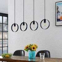 Ceiling Light /'Shaima/' dimmable (Modern) in Black Made of Metal for e.g. Living Room & Dining Room (4 Light Sources, E27) from Lindby | Pendant Lighting, lamp, Hanging lamp, lamp, Ceiling lamp