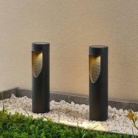 Lindby Ashton LED solar pillar lamp, ground spike