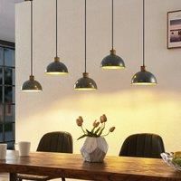 Lindby Durbis pendant lamp hand-coloured 5-bulb