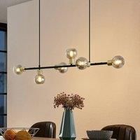 Lindby Biscala LED pendant light black/brass/smoke