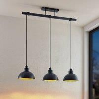 Lindby Zelotta pendant lamp, 3-bulb, black