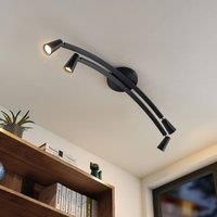 Lucande Velanoris ceiling lamp, 4-bulb, black