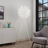 Lindby Varika floor lamp, globe, white