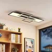 Lucande Narumi LED ceiling lamp CCT, 110 cm, black