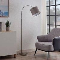 Floor Lamp /'Keriba/' (Modern) in Silver Made of Metal for e.g. Living Room & Dining Room (1 Light Source, E27) from Lindby | Standard Lamp, Arc Lamps