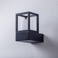 Lucande LED Outdoor Wall Light /'Rumina/' (Modern) in Black Made of Aluminium (1 Light Source,) from Wall lamp for Exterior/Interior Walls, House, Terrace und Balcony