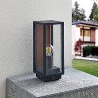 Outdoor Lights /'Elwin/' dimmable (Modern) in Black Made of Aluminium (1 Light Source, E27) from Lucande | Pillar Lights, Garden Light, Path Light, Bollard Light, Path lamp, Pillar Light