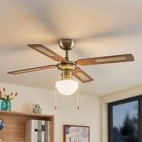 Starluna Rakan ceiling fan wooden blades brass