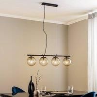 Lucande Sotiana hanging light, 4 globes, black