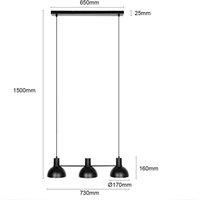 Lucande Mostrid hanging light, black, 3-bulb