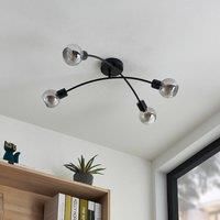 Lindby Lioma ceiling light, 4-bulb, black