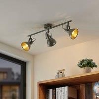 Lindby Julin spotlight, three-bulb, dark grey