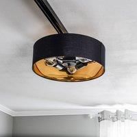 Track Lighting 3-Phase /'Heleni/' (Modern) in Black Made of Textile for e.g. Living Room & Dining Room (3 Light Sources, E27) from Arcchio | High-Voltage Track Lighting