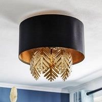 Lucande Malviras fabric ceiling lamp, leaf