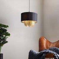 Lucande Malviras fabric hanging light leaf 1-bulb