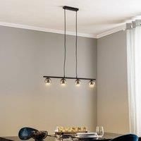 Lindby Samika LED hanging light, glass, four-bulb