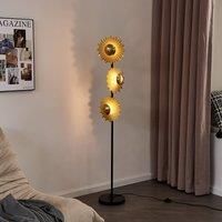 Lindby Senmia floor lamp in gold, three-bulb