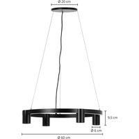 Arcchio Brinja pendant light black 4-bulb round