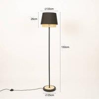 Lindby Floor Lamp /'Ananya/' in Black Made of Metal for e.g. Living Room & Dining Room (1 Light Source, E27) from Standard Lamp