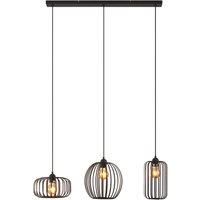 Lindby Krish hanging light, cage look, three-bulb