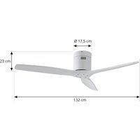 Lucande ceiling fan Vindur, white, DC, quiet, 132 cm