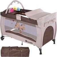 Travel cot dog with changing mat and play bar