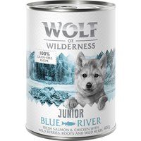 Wolf of Wilderness Junior Duo-Protein Recipe Saver Pack 24 x 400g - Blue River Junior - Chicken & Salmon