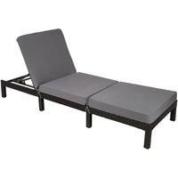 tectake Sun lounger Sofia rattan - black