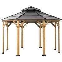 Sunjoy Gazebo EGGI - 396Cm x 396Cm brown 318.0 H x 396.0 W x 396.0 D cm