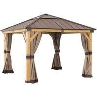 Sunjoy Curtain LUMI for Cedar wood Gazebo - 393cm x 335cm, Khaki