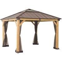 Sunjoy Netting LUMI for Cedar wood Gazebo - 393cm x 452cm, Khaki