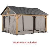 Sunjoy Netting Lumi For Cedar Wood Gazebo - 350Cm X 400Cm Khaki