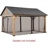 Sunjoy Netting Set For Sunjoy Cedar Wood Gazebo - 465Cm X 404Cm Khaki