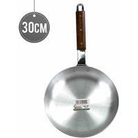 Heavy Gauge Aluminium Frying Cooking Pan with Wooden Handle 30CM