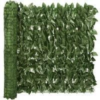 Balcony Screen with Dark Green Leaves 600x75 cm