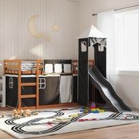 Bunk Bed without Mattress with Slide White and Black 80x200 cm