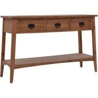 Console Table Solid Fir Wood 126x40x77.5 cm Brown