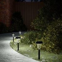 Solar Pathway Lights with Ground Spikes 12 pcs White