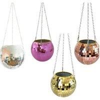 Stylish Hanging Disco Ball Shaped Planter - 4 Sizes & 6 Colours! - Red