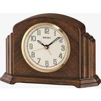 Seiko Table Clock, Wood, Brown, 12.7 cm H x 18.3 cm W x 5.1 cm D