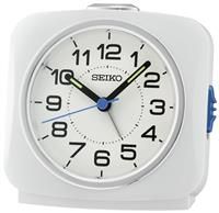 Seiko Clocks Square Sweep Analogue Alarm Clock - White