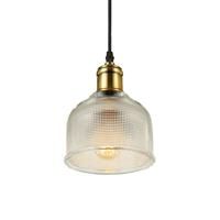 LFsem Vintage Industrial Pendant Light Clear Ceiling Light Glass E27