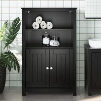 Bathroom Cabinet BERG Black 69.5x34x110 cm Solid Wood Pine