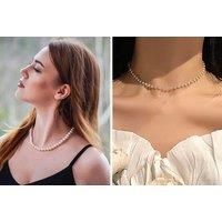 Women'S Vintage Pearl Necklace - 5 Options! - Silver