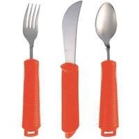 Easy Grip Four Piece Cutlery Set - Red - For Low Stength/Poor Grip/Arthritis